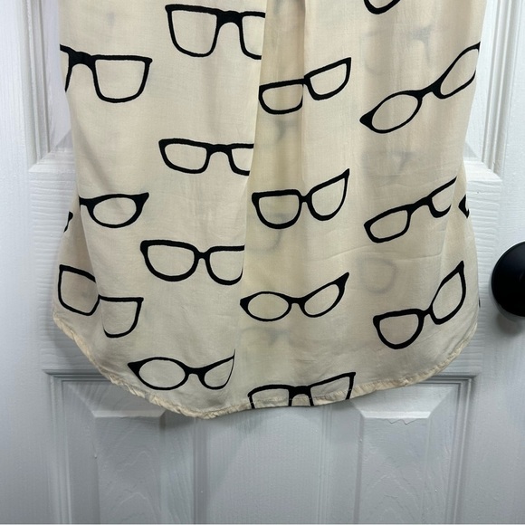 Anthropologie Maeve Armory glasses blouse Pullover Tank Size 4 Sleeveless Artsy - Picture 7 of 11